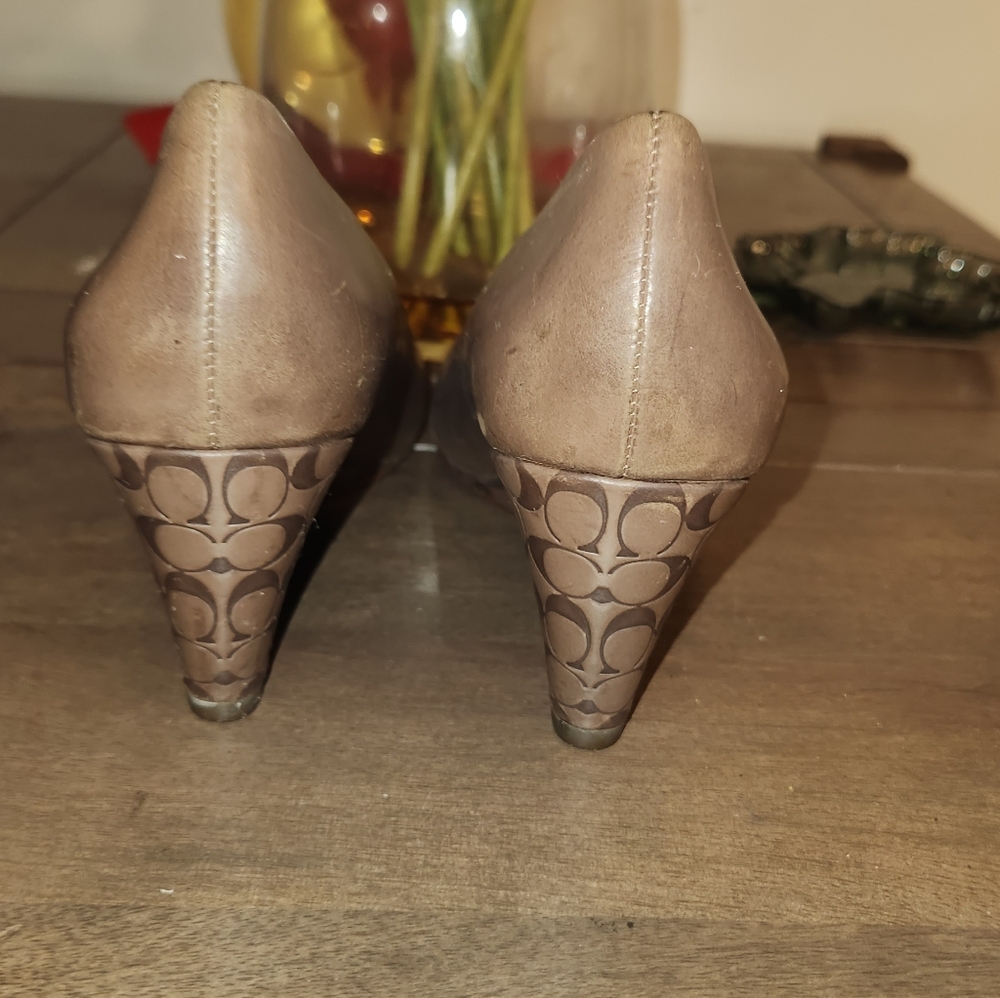 Coach Kellen "C" Peep Toe Wedges